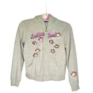 Bobby Jack Zipper Hoodie Gray Y2K - Large